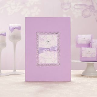 Romantic Lilac Guest Book with Bow (5 Pages)