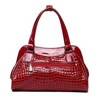 Womens Pretty Crocodile Embossing Handbag Split Leather Ladies Handbag Linning Color on Random