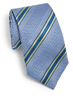  Collection Textured Double Stripe Silk Tie