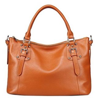 Womens 2014 Shopping Ladys Genuine Grain Leather Shoulder Handbag Linning Color on Random