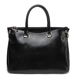 Womens Classic Elegant Split Leather Wax Oil Thick Strap Shoulder Bag Linning Color on Random