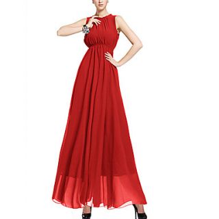 Zhulifang Womens Chiffon Solid Color Lace Up Dress