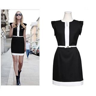 Women Short Sleeveless V Neck Dress