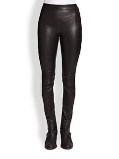 Acne Studios Best Lea Scuba Leather Leggings   Black