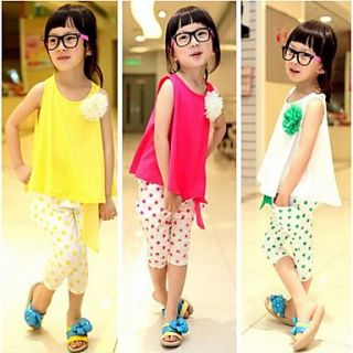 Girls Fashion T ShirtsLeggings Sets Lovely Summer Dots Two Pieces Sets Clothing Set