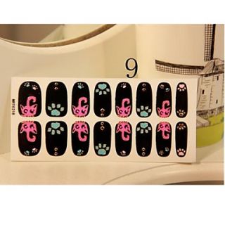 Fashion Cartoon 3D Cats Paw Nail Art Stickers Accessories Full Cover