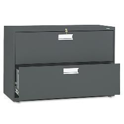 Hon 600 Series 42 inch Wide Two drawer Charcoal Lateral File Cabinet