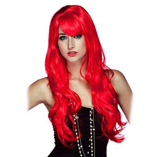 Fancy Ball Synthetic Party Wig The Red Siren Style Long Wavy Wig(Red)