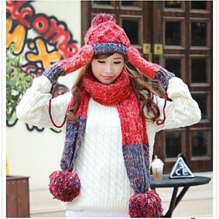 Women Thick Sweet Style Scarf Hat Glove Sets