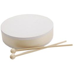 Unpainted Drum And Sticks Musical Instrument Set