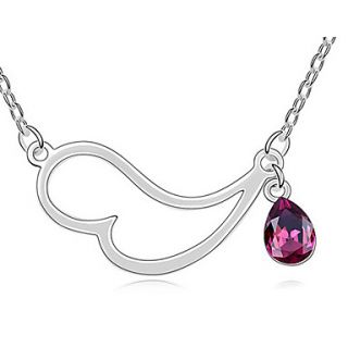 Xingzi Womens Charming Purple Heart Alloy Made With Swarovski Elements Crystal Dangling Necklace