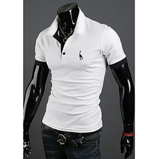 Chaolfs Mens Large Size Short Sleeve Fawn Polo Shirt (White)