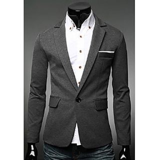 Chaolfs Mens Leisure One Button Solid Color Suit(Gray)