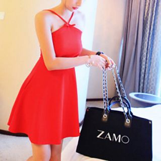 Zhulifang Womens Halter Backless Fitted Dress