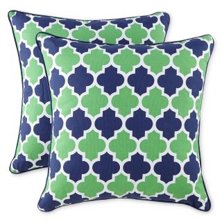 Trellis 2 pk. Decorative Pillows, Emerald/navy