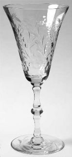 Seneca Margery Water Goblet   Stem #515, Cut #771, Cut Floral Design