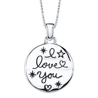 Sterling Silver I Love You to the Moon And Back Pendant, Womens
