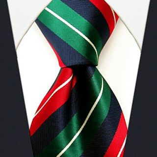 Mens Casual Multicolor Stripe Silk Necktie