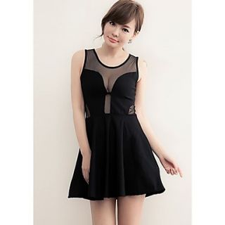 Xuanran Womens Sleeveless Mesh Black Dress