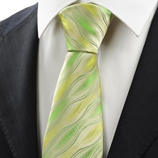 Tie New Green Ripple Wave Pattern Mens Tie Necktie Wedding Party Holiday Gift