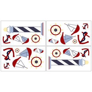 Sweet Jojo Designs Come Sail Away Wall Decal Stickers (set Of 4) (PaperHanging instructions Easy peel and stick backingDimensions (each) 10 inches high x 18 inches wideNOTE These decals are intended for standard flat wall finishes and may not adhere co