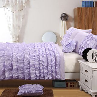Duvet Cover Set,3 Piece Polyester Modern Style Lace Purple