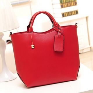 Daidai Womens Casual Solid Color Red Tote