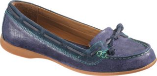 Womens Sebago Felucca Lace   Navy Foil Casual Shoes