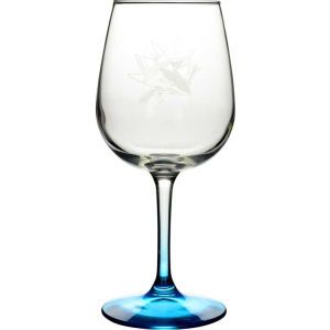 San Jose Sharks Boelter Brands Satin Etch Wine Glass