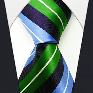 Mens Business Multicolor Stripe Silk Necktie