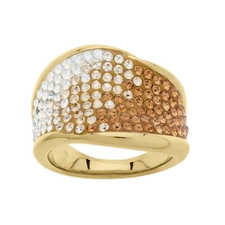 Gold Plated Sterling Silver Ombre Crystal Ring, Womens