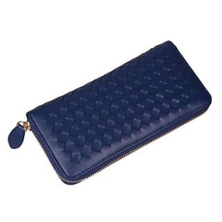 Womens Fashion Weave Genuine Leather Wallet