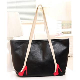 Daidai Womens All Match Basic Solid Color Black Tote