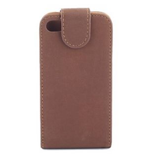Brown PU Leather Case for iPhone 4