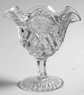Imperial Glass Ohio Hobstar & Arches Clear Nut Dish   Stem #302,Pressed,Star/Arc