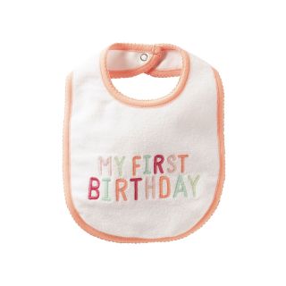 Carters My First Birthday Bib, White, Girls