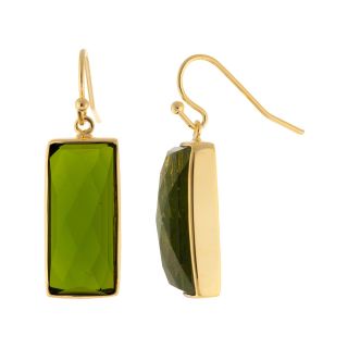 ATHRA Green Resin Rectangle Earrings, Womens