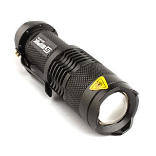 SK68 1 Mode CREE XR E Q5 LED Flashlight (200LM, 1xAA/1x14500, Black)