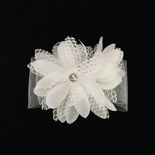 Gorgeous Tulle/Silk Flower With Rhinestones Wedding Bridal Headpiece