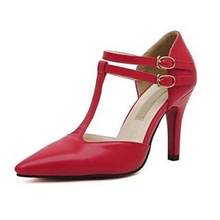Leatherette Womens Stiletto Heel Pumps/Heels with Buckle Shoes(More Colors)