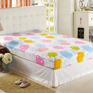 Fitted Sheet, 100% Cotton Modern Style Colorful Apple with 9.8 Depth Pocket