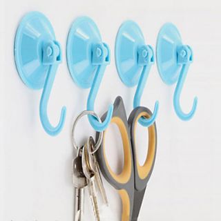 4pcs Plastic Strong Suction Hook Random Colour, L12cm x W16cm x H4cm