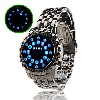 Blue LED Mirror Face Wrist Watch