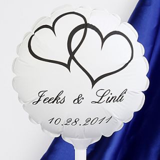 Personalized Wedding Balloon   Interlocking Hearts