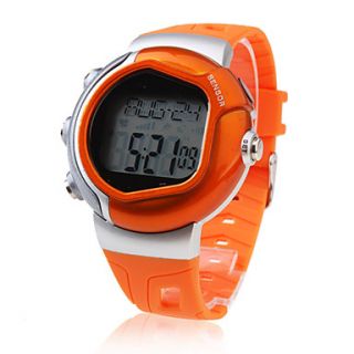 Unisex Calorie Counter Heart Rate Monitor Digital Wrist Watch (Orange)