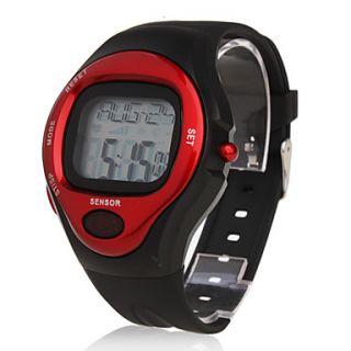 Unisex Calorie Counter Heart Rate Monitor Red Case Digital Wrist Watch