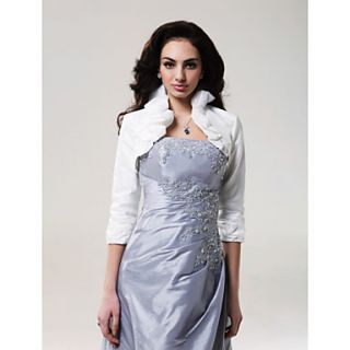 Beautiful 3/ 4 Length Sleeves Taffeta Bridal Jacket/ Wedding Wrap