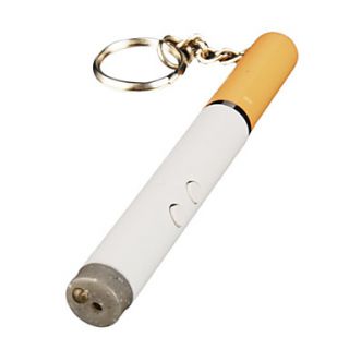 3 in 1 Cigarette Shaped White LED Flashlight Red Laser Black Ball Pen Keychain (3LR41)