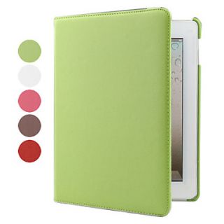 Litchi Grain PU Leather Case w/ 360°Rotatable Hardshell Stand for iPad 2/3/4