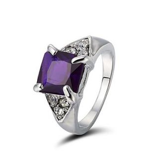 Gorgeous Square Alloy Plated Rhinestones Ring More Colors Available